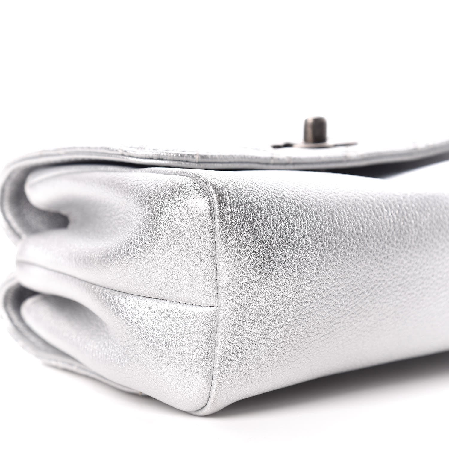 Chanel Metallic Calfskin Quilted Small Pilot Essentials Flap Silver 5 of 10