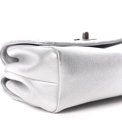 Chanel Metallic Calfskin Quilted Small Pilot Essentials Flap Silver 5 of 10