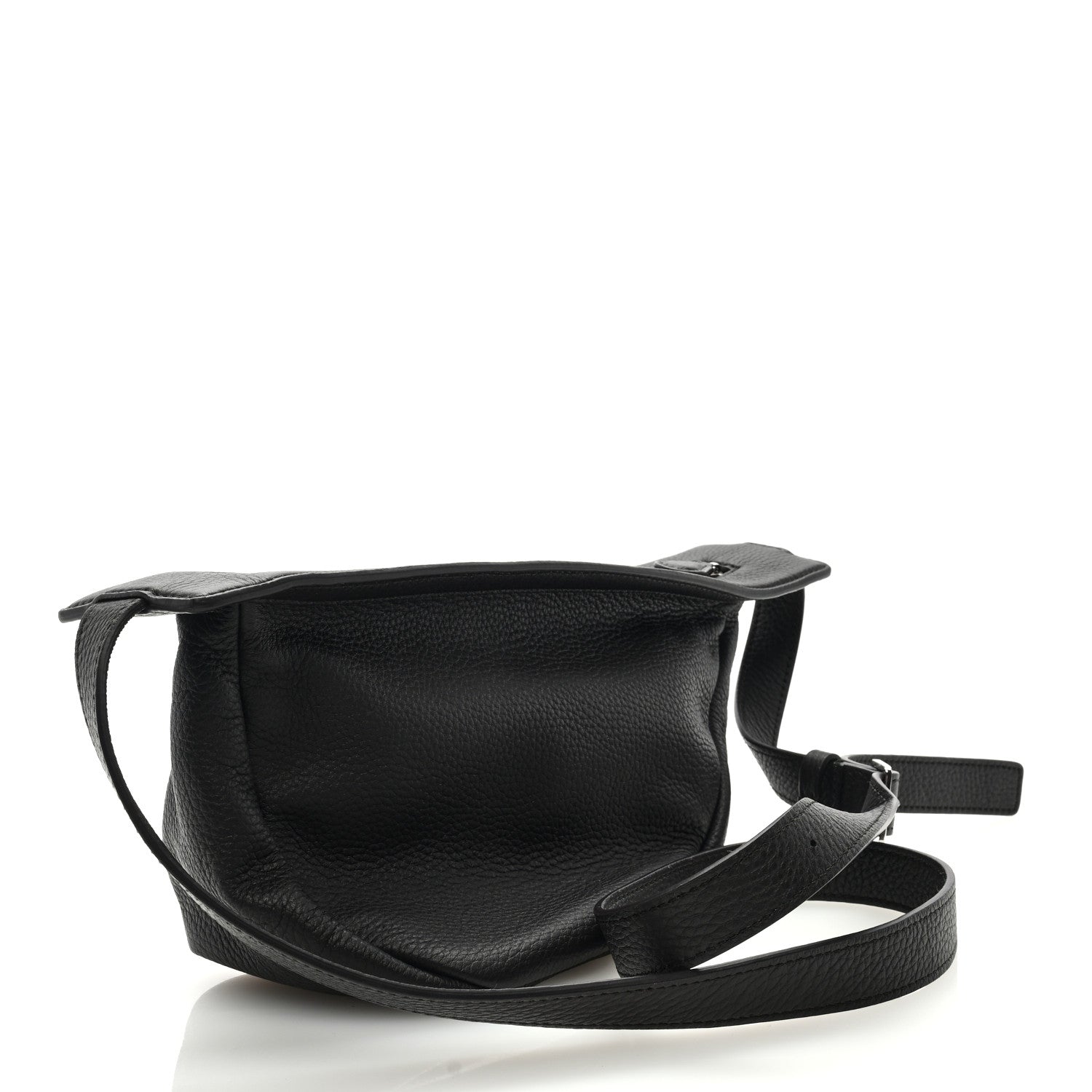 The Row Grained Calfskin Small Slouchy Banana Bag Black 3 of 8