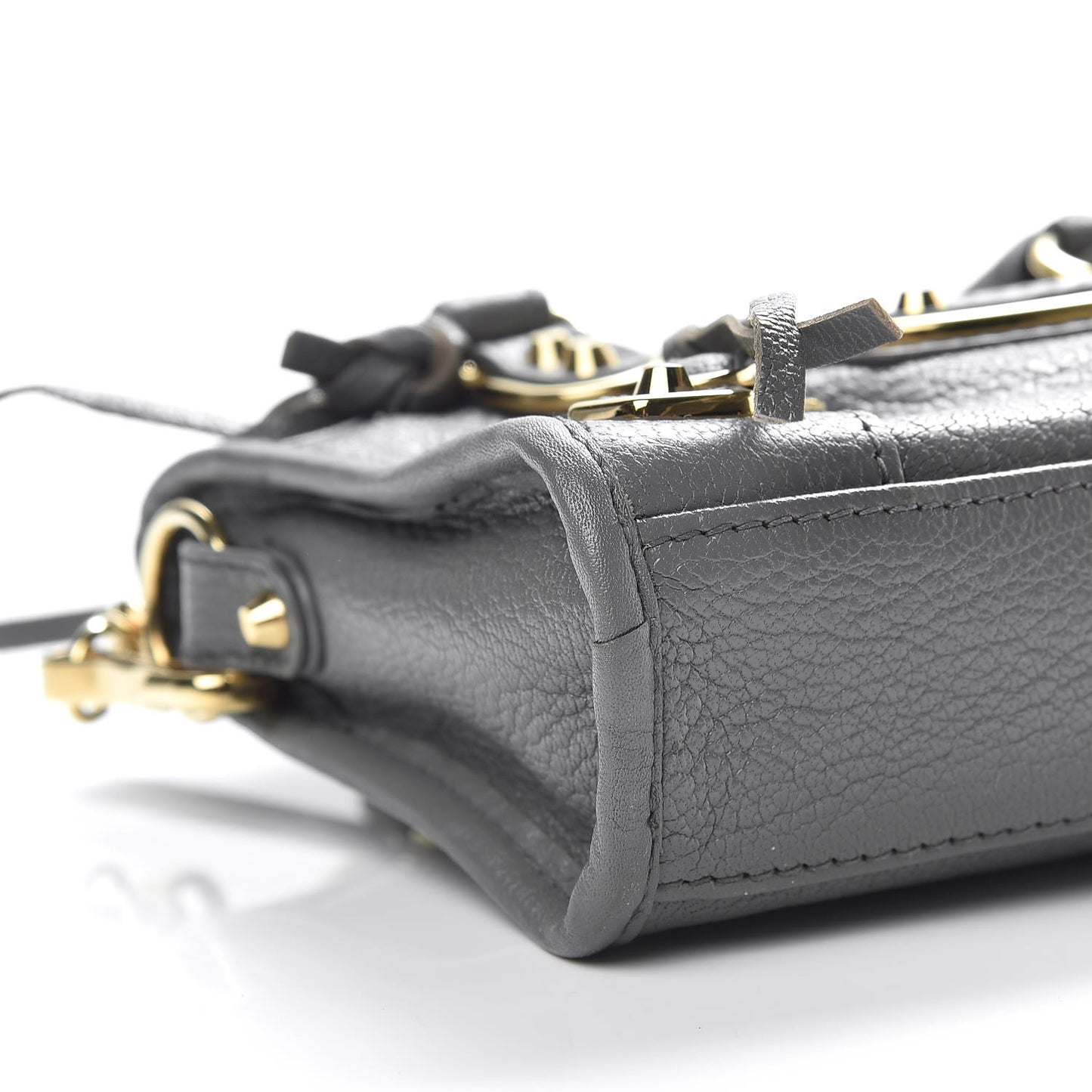 Chevre Gold Metallic Edge Hardware Nano City Gris Acier