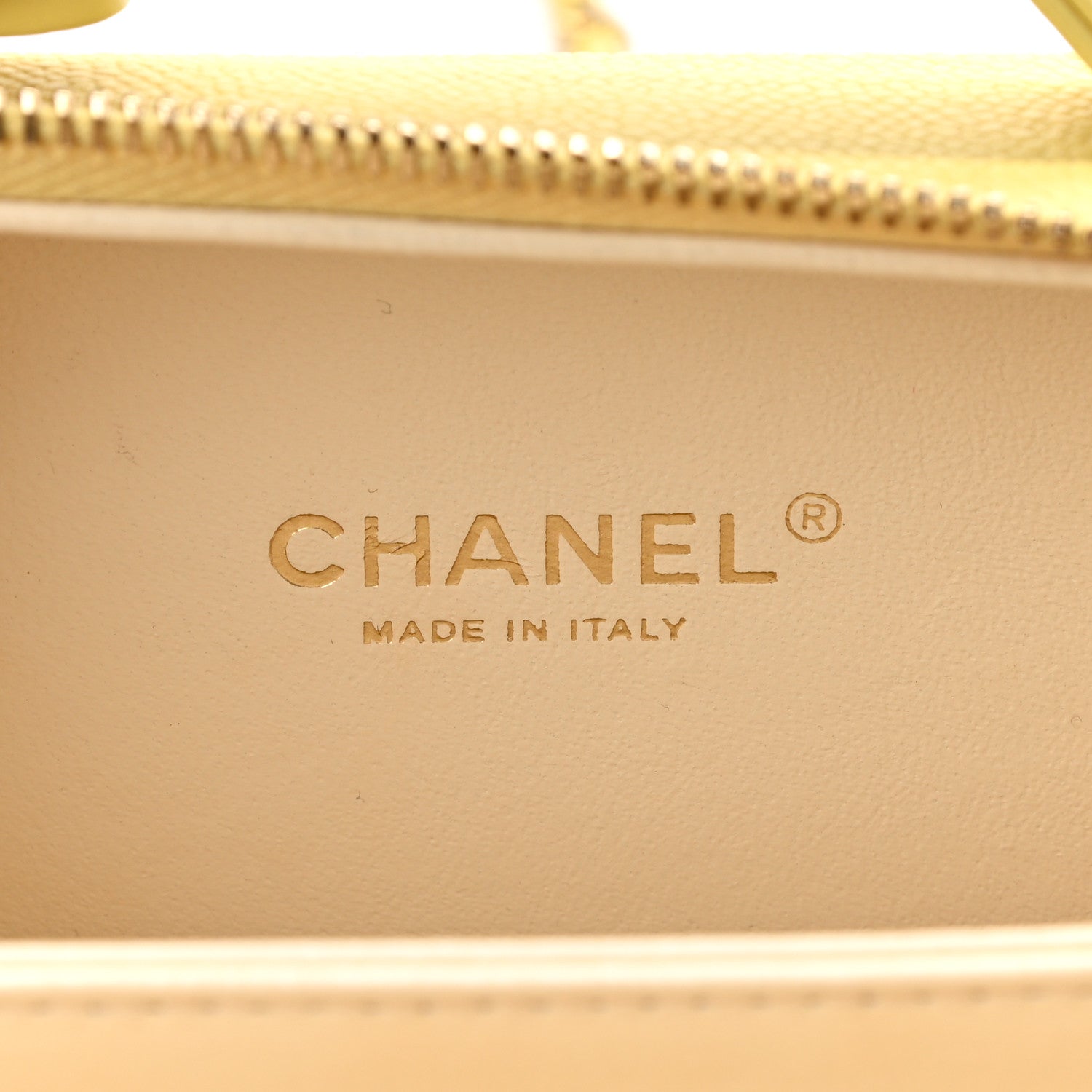 Chanel Caviar Quilted Small CC Filigree Vanity Case Yellow 5 of 9
