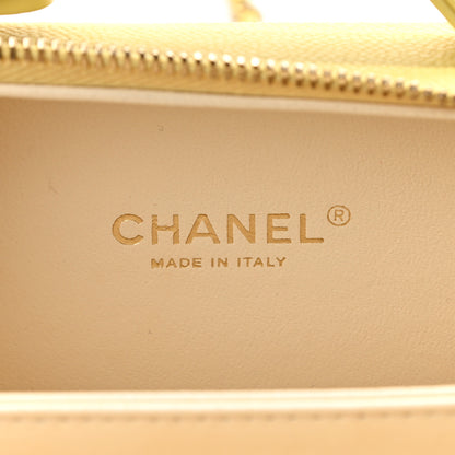 Chanel Caviar Quilted Small CC Filigree Vanity Case Yellow 5 of 9