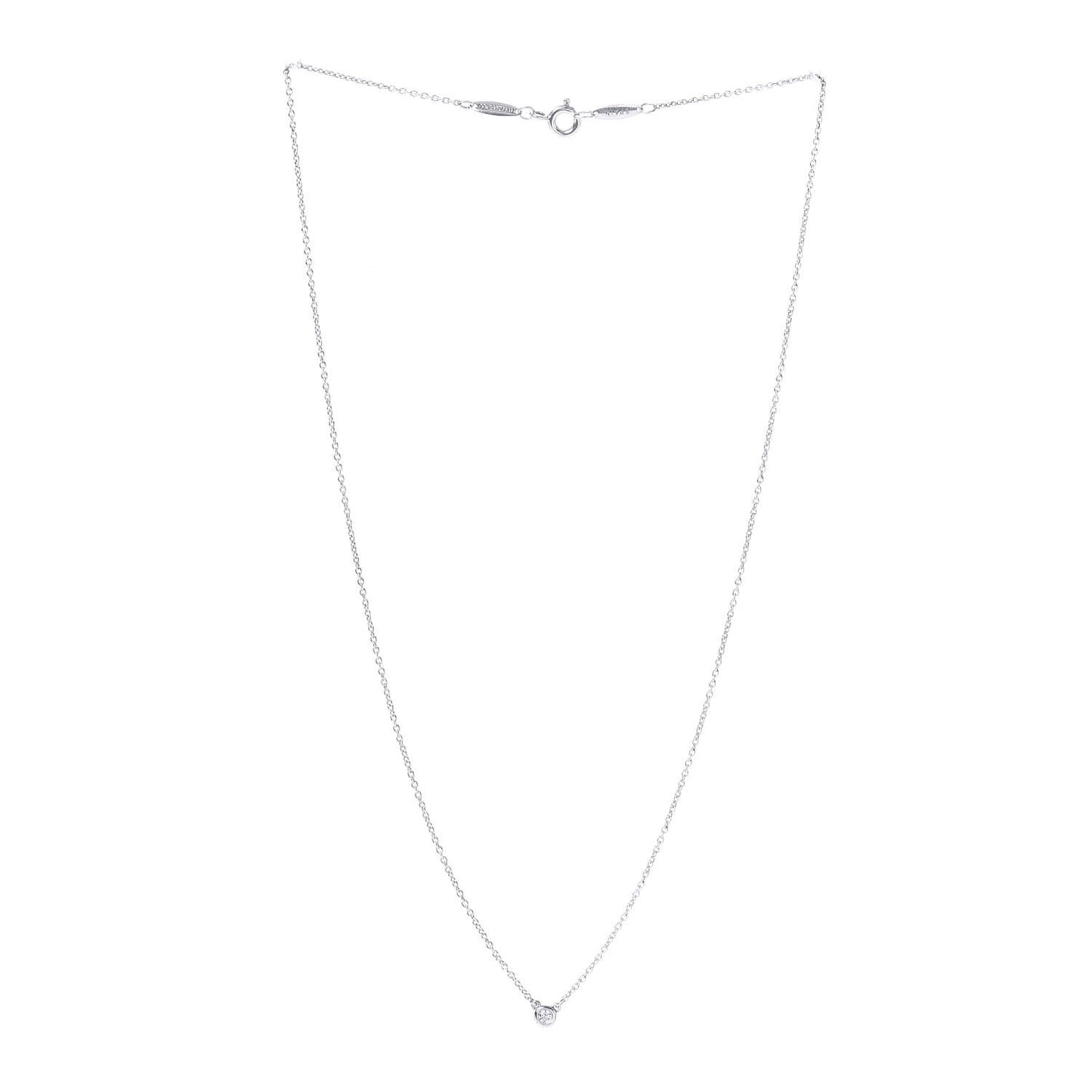 Sterling Silver Diamond .03ct Elsa Peretti Diamonds by the Yard Pendant Necklace