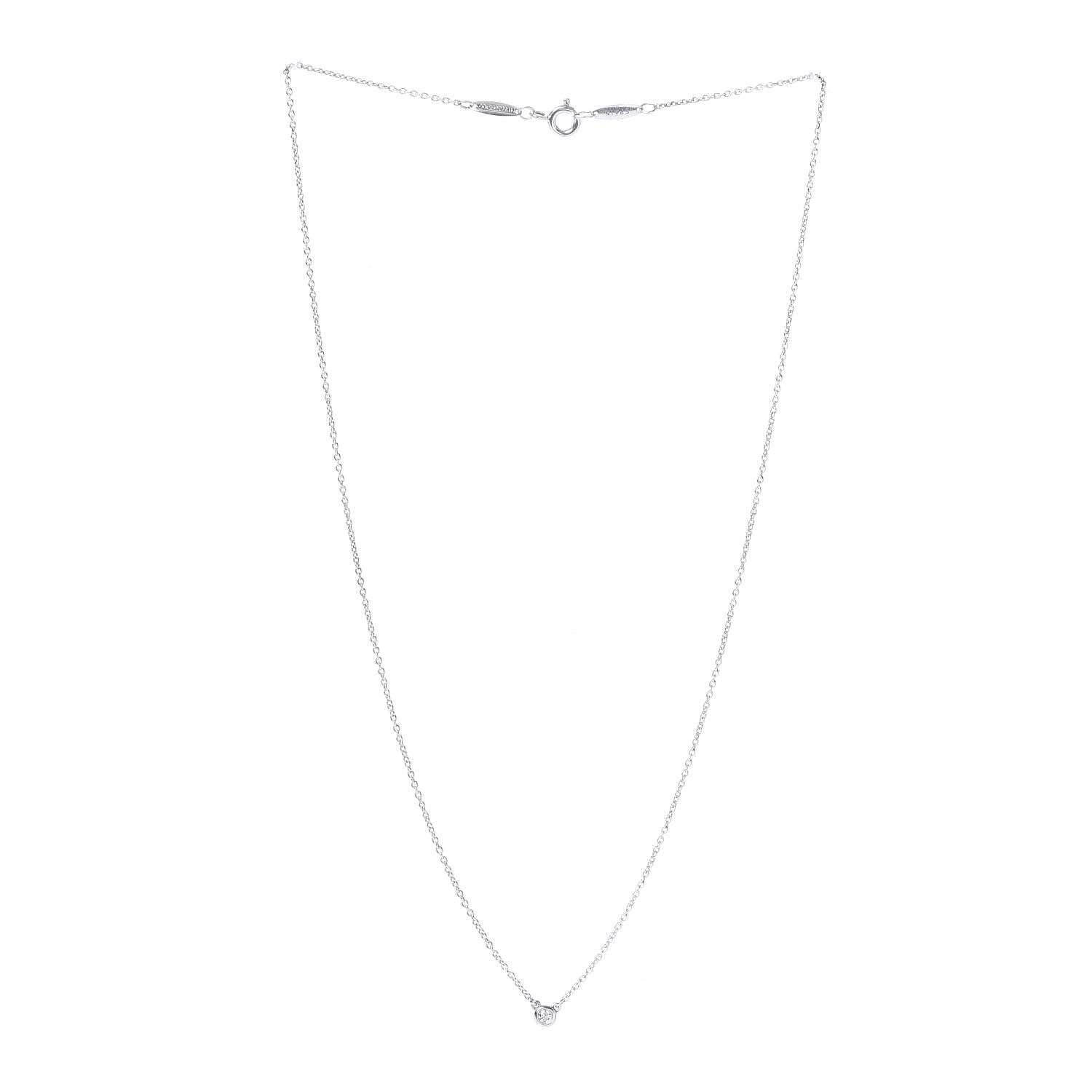Tiffany Sterling Silver Diamond .03ct Elsa Peretti Diamonds by the Yard Pendant Necklace 3 of 6