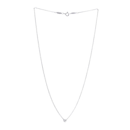 Tiffany Sterling Silver Diamond .03ct Elsa Peretti Diamonds by the Yard Pendant Necklace 3 of 6