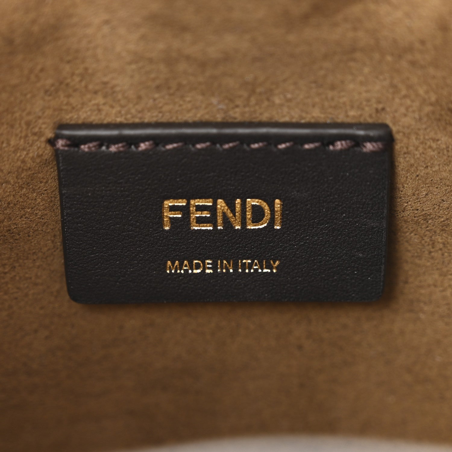 Fendi Vitello Grace Velluto FF Mini Mon Tresor Bucket Bag Dusty Blue Brown 6 of 10