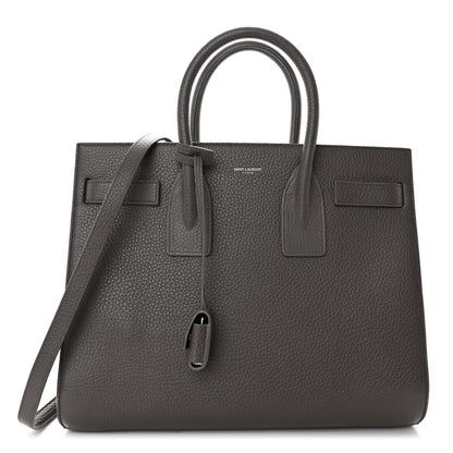 Saint Laurent Grained Calfskin Small Sac De Jour Fog 1 of 10