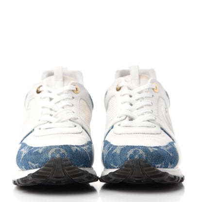 Louis Vuitton Calfskin Monogram Denim Run Away Sneakers 38.5 White 2 of 10