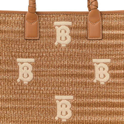 Burberry Raffia Calfskin Medium Freya Tote Natural 8 of 10