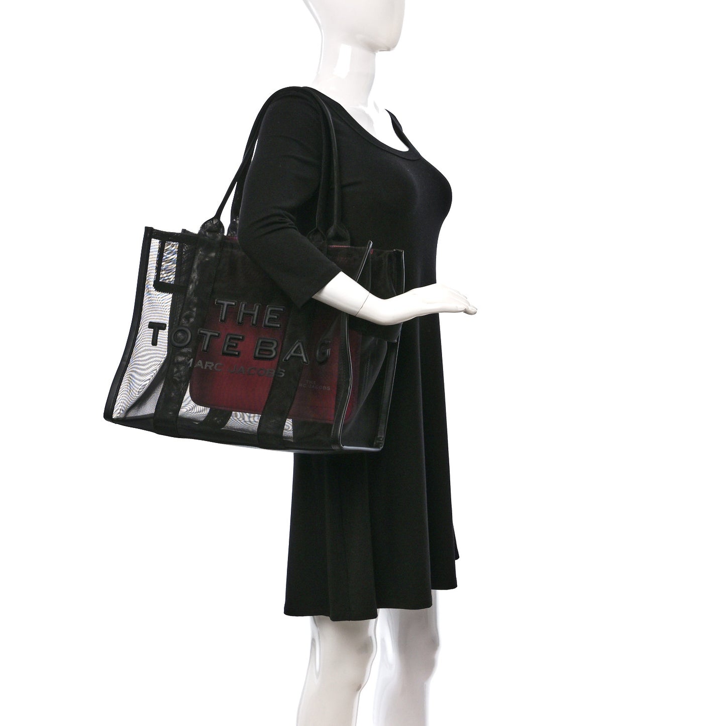 Nylon The Mesh Large Tote Bag Black Pink