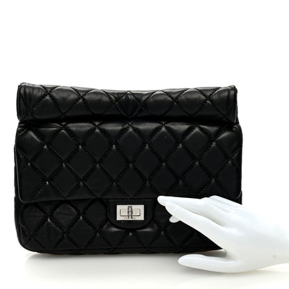 Chanel Lambskin Quilted Large Roll 2.55 Reissue Clutch Black 2 of 7