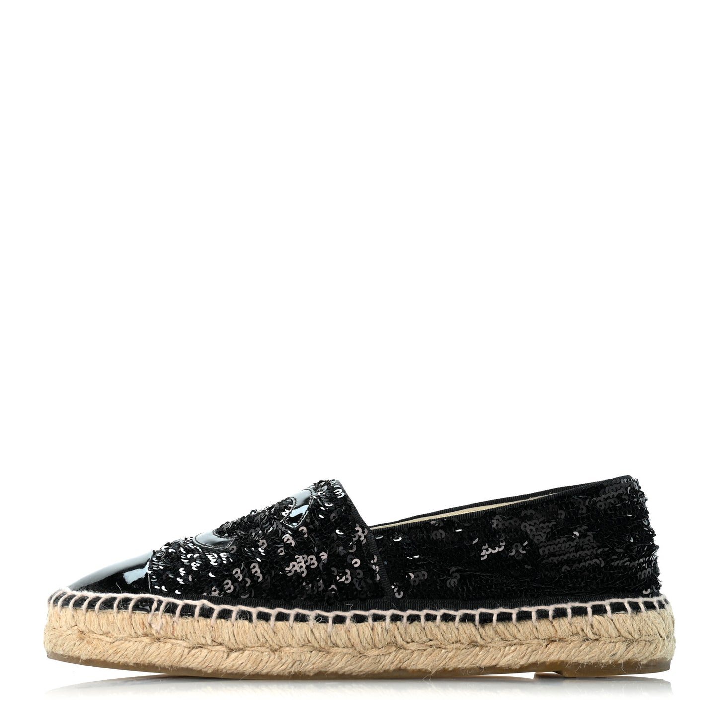 Patent Sequin CC Espadrilles 38 Black
