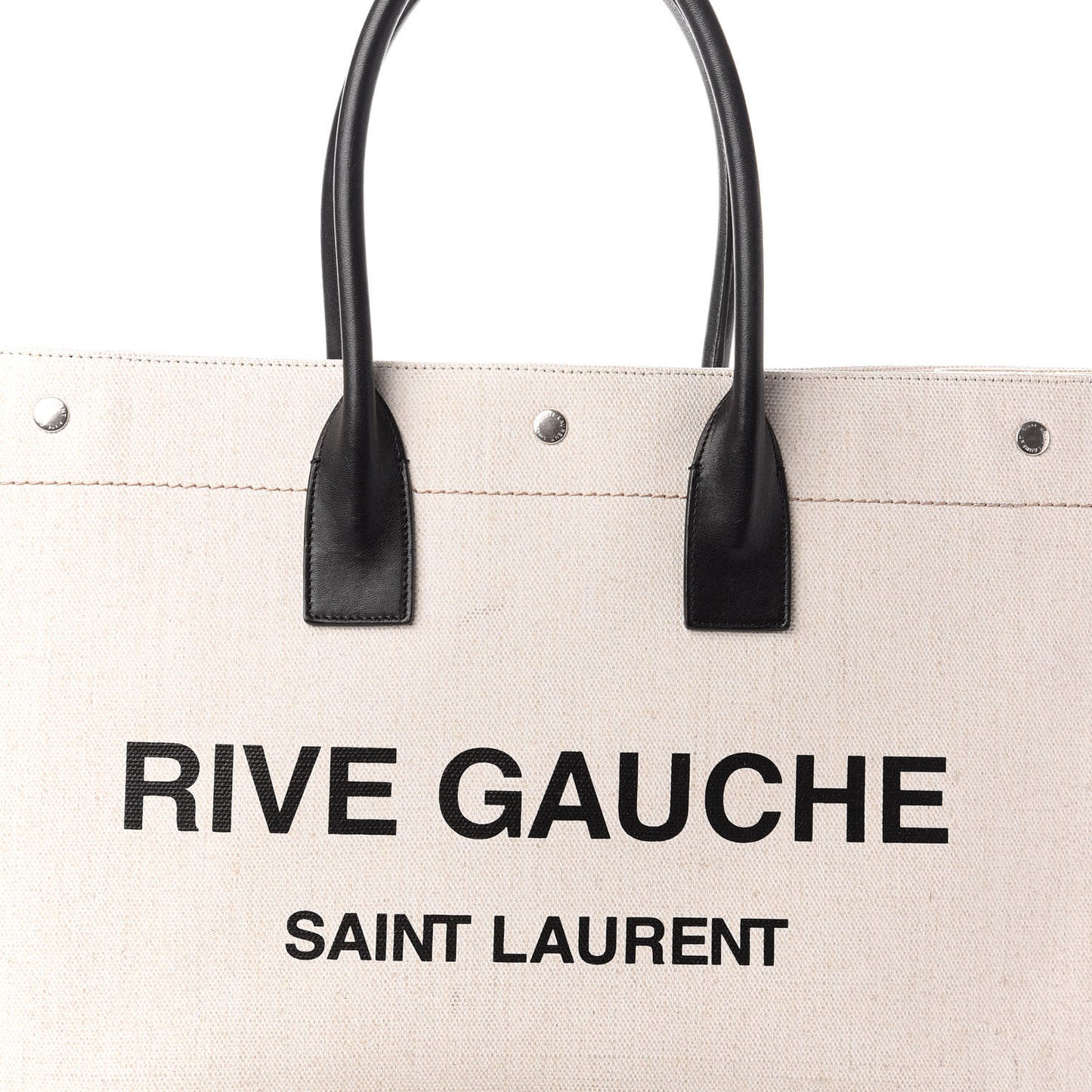 Linen Calfskin Rive Gauche Tote Optic White
