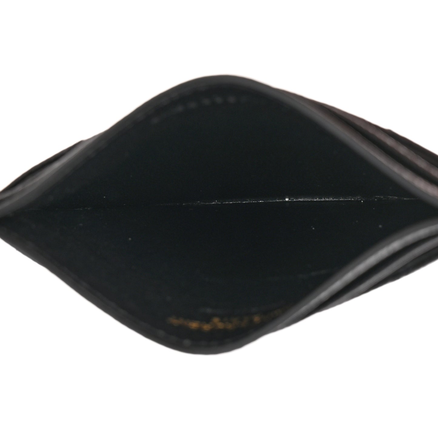 Grain De Poudre Matelasse Chevron Monogram Credit Card Case Black