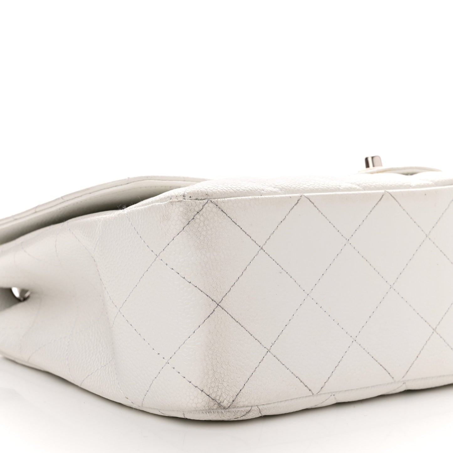 Caviar Quilted Jumbo Single Flap White