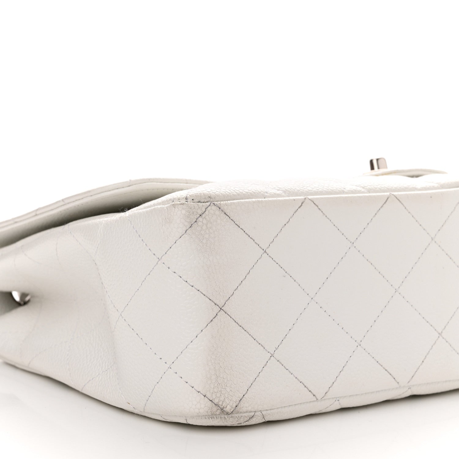 Chanel Caviar Quilted Jumbo Single Flap White 9 of 19