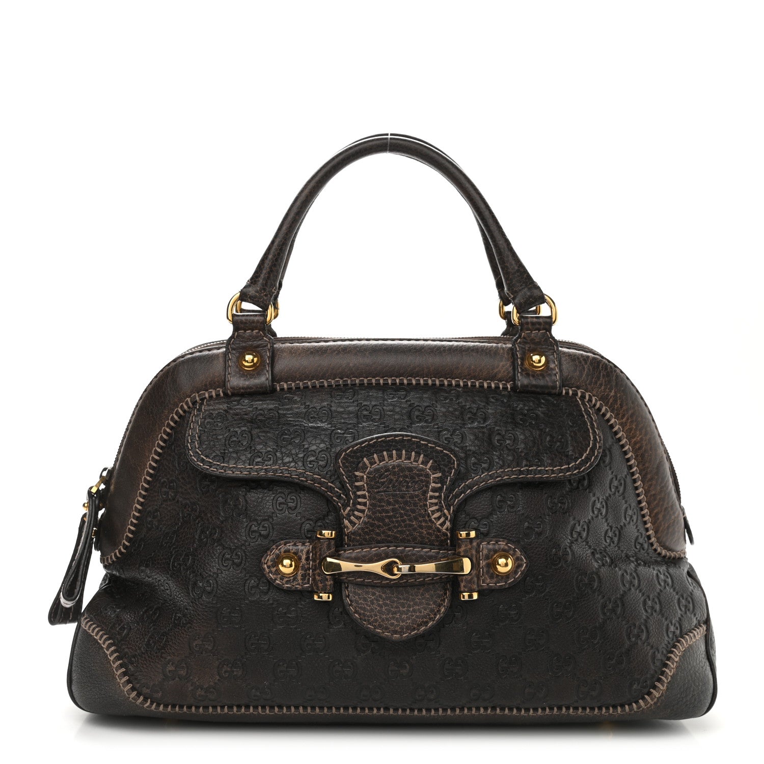 Gucci Guccissima Medium New Pelham Shoulder Bag Dark Brown 1 of 11