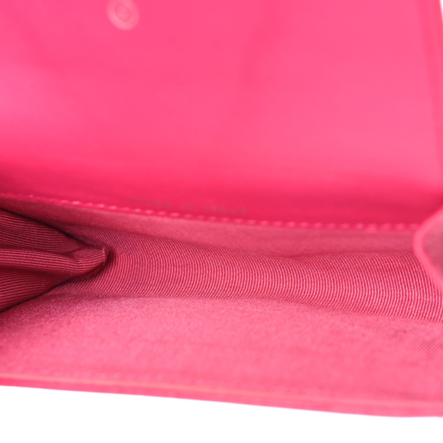 Chanel Lambskin Quilted Flap Card Holder Dark Pink 4 of 14