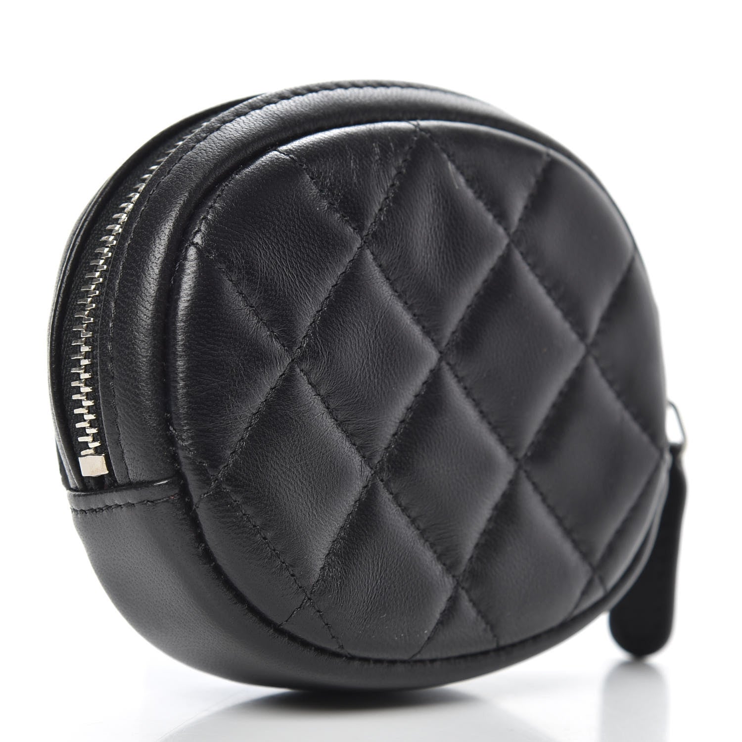 Chanel Lambskin Quilted Zip Around Classic Coin Purse Black 3 of 7