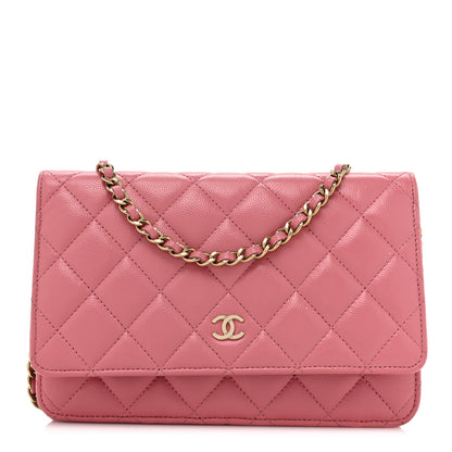 Chanel Caviar Quilted Wallet On Chain WOC Dark Pink 1 of 16