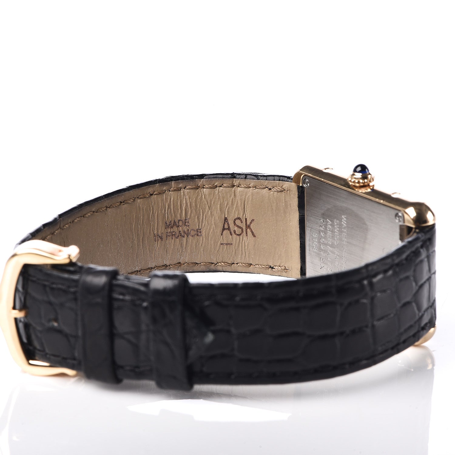 Cartier Stainless Steel 18K Yellow Gold Alligator 24mm Tank Solo Quartz Watch 5 of 10