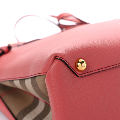 Burberry Derby Calfskin House Check Medium Banner Tote Cinnamon Red 5 of 13
