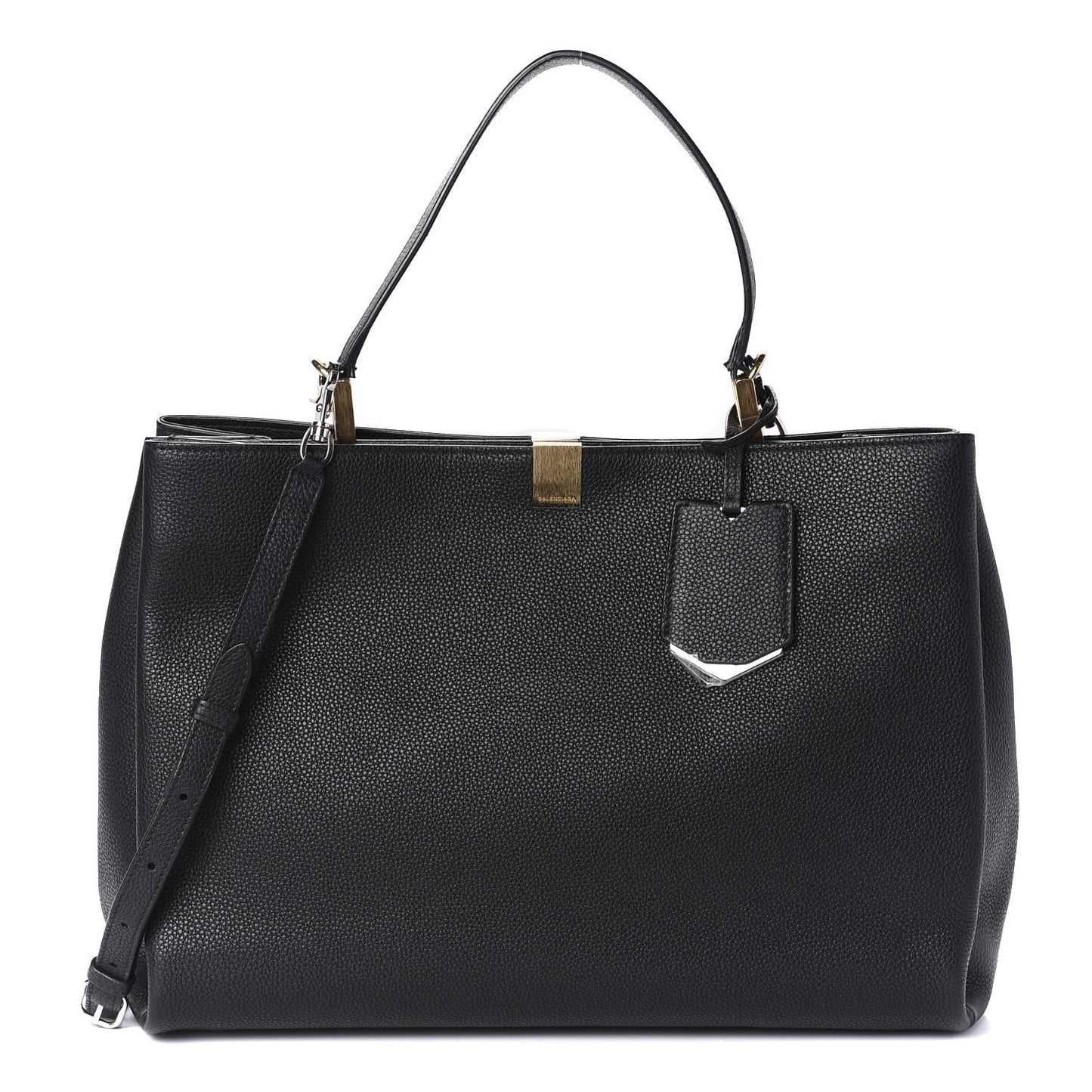 Calfskin Le Dix Soft Cabas M Shoulder Bag Black
