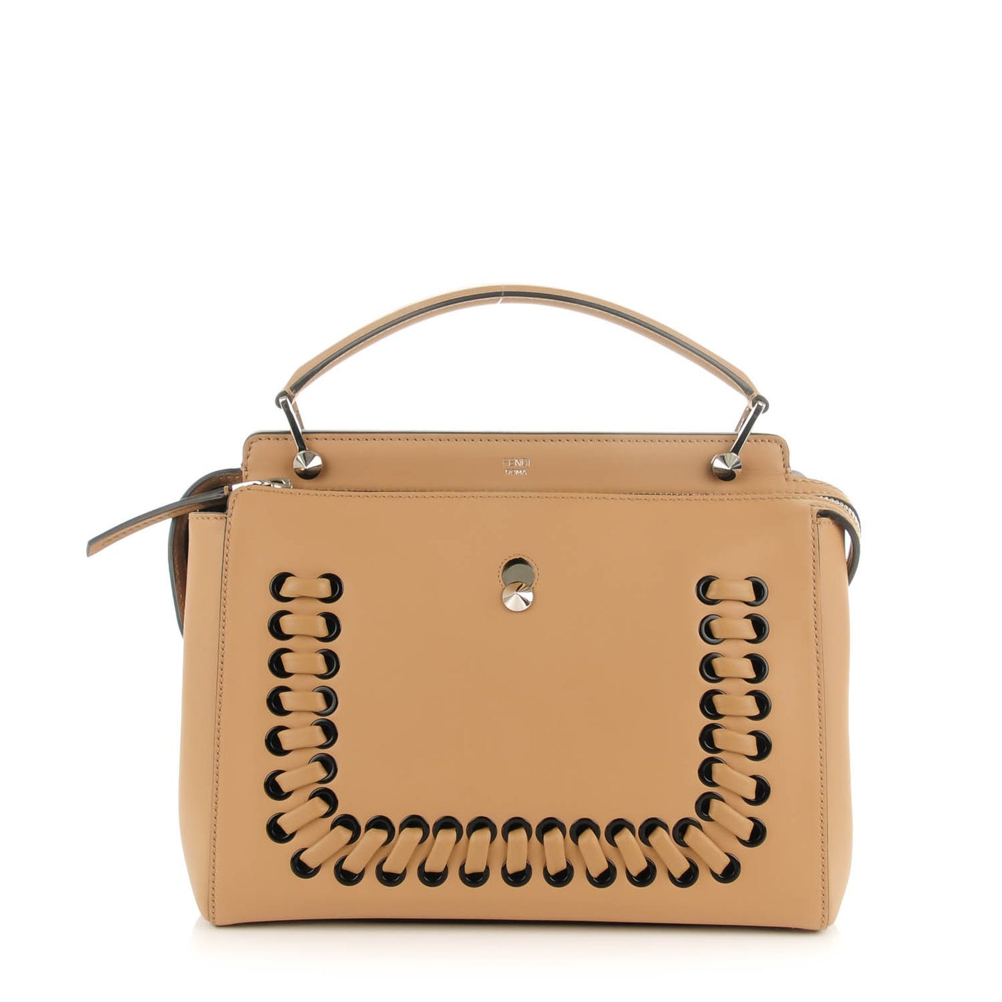 Vitello Baltico Dolce Shiny Nappa Lace Up DotCom Satchel Cuoio Ceruleo