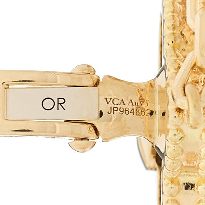 Van Cleef & Arpels 18K Yellow Gold Tiger Eye Carnelian 2 Motifs Magic Alhambra Earrings 4 of 5