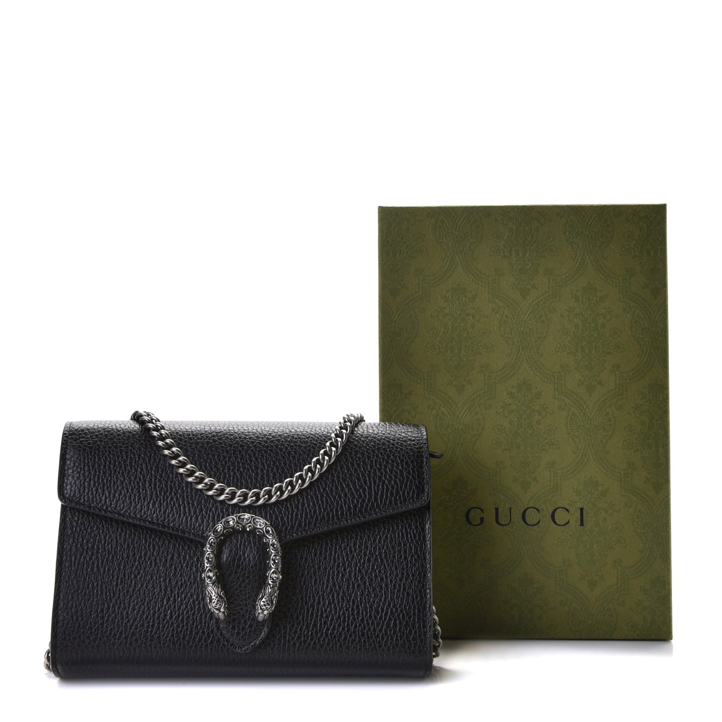 Calfskin Mini Dionysus Chain Wallet Black