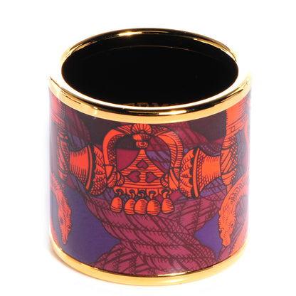 Hermes Enamel Printed Della Cavalleria Scarf Ring 1 of 6