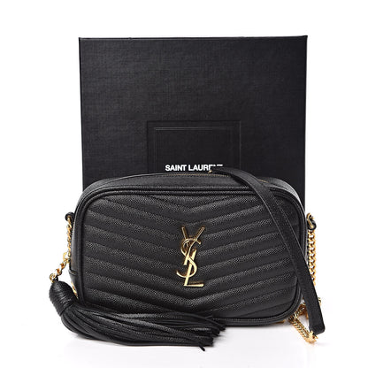 Saint Laurent Grain De Poudre Matelasse Monogram Mini Lou Camera Bag Black 11 of 11