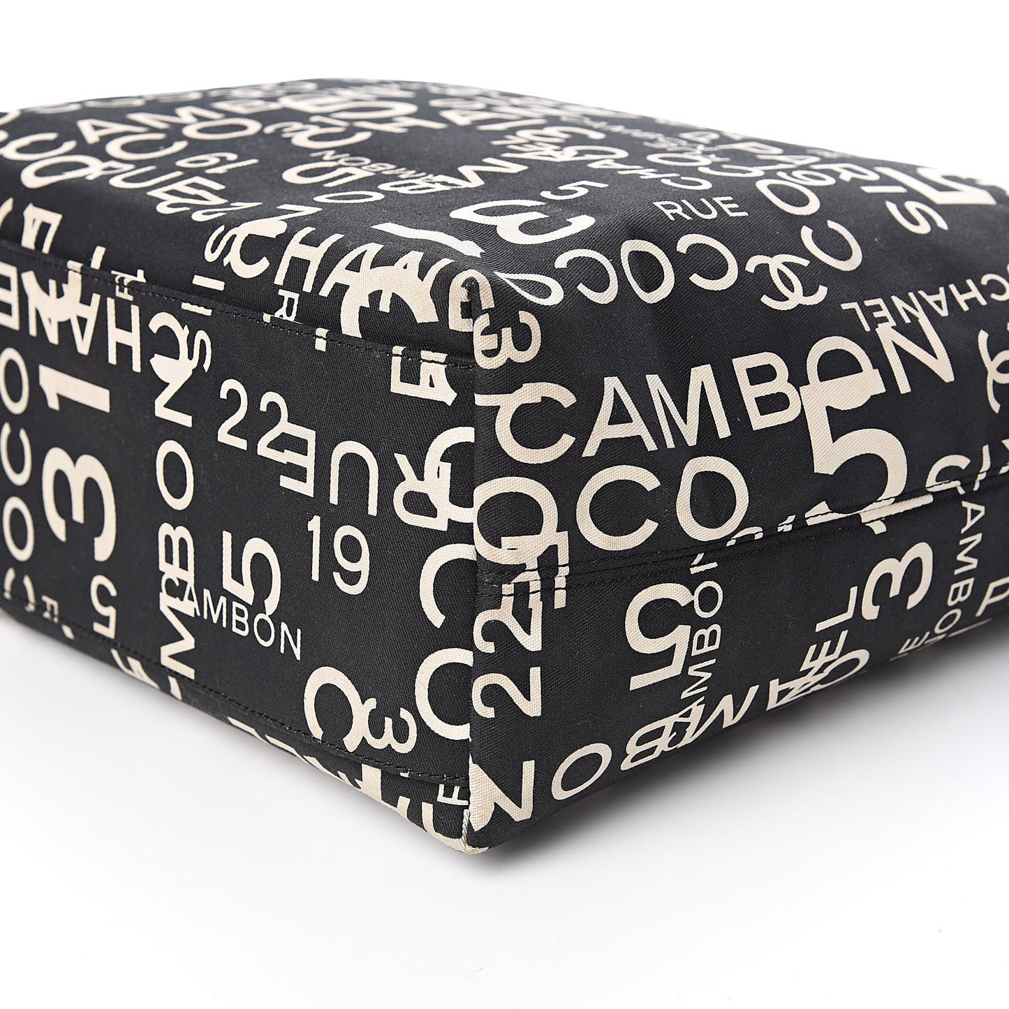 Canvas 31 Rue Cambon Beach Tote Black