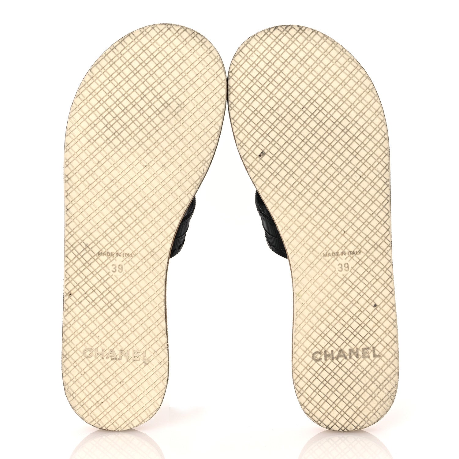 Chanel Entre Doigts Thong Sandals 39 Black White 7 of 11