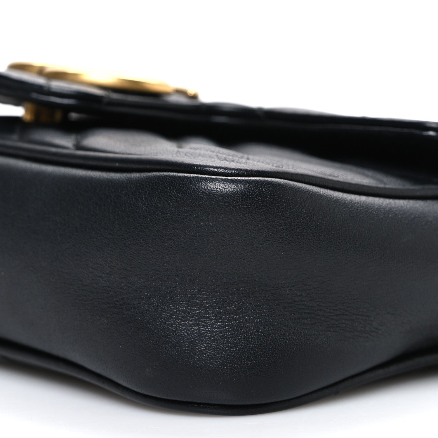Gucci Calfskin Matelasse Super Mini GG Marmont Shoulder Bag Black Black 10 of 10