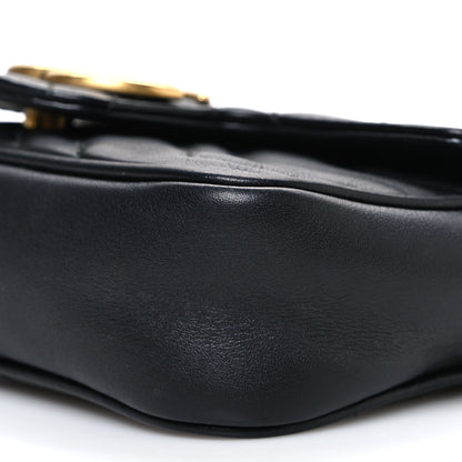 Gucci Calfskin Matelasse Super Mini GG Marmont Shoulder Bag Black Black 10 of 10