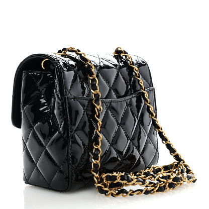 Chanel Patent Calfskin Quilted Mini Square Flap Black 3 of 9