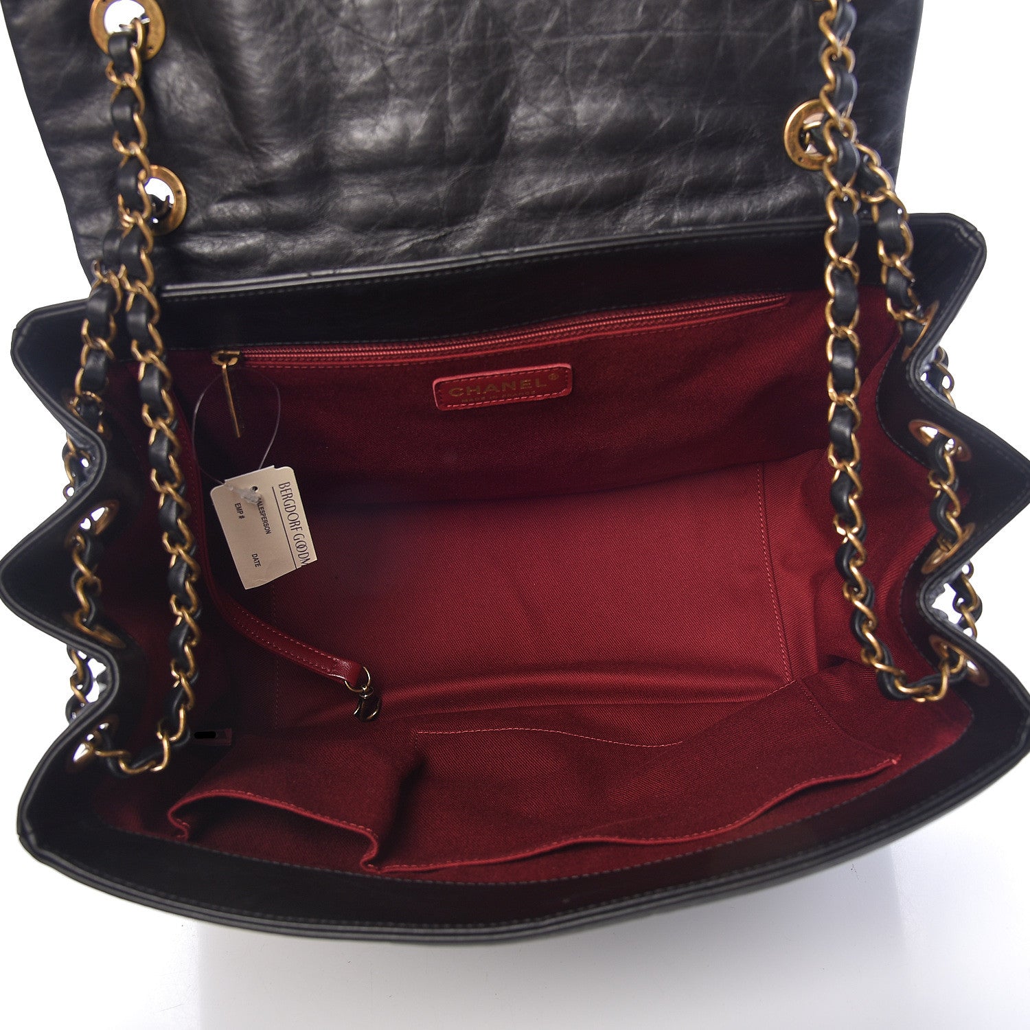 Chanel Aged Calfskin Quilted Large Pondichery Flap Black 5 of 10