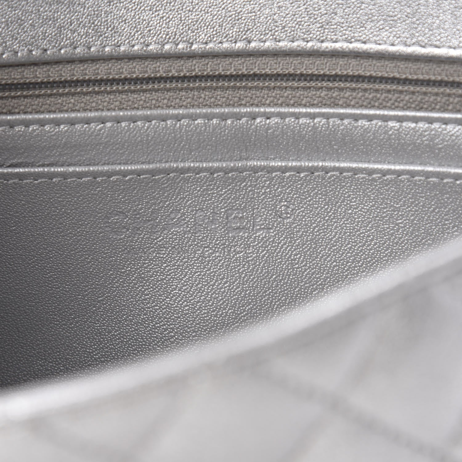 Chanel Metallic Lambskin Quilted Mini Rectangular Flap Silver 8 of 11