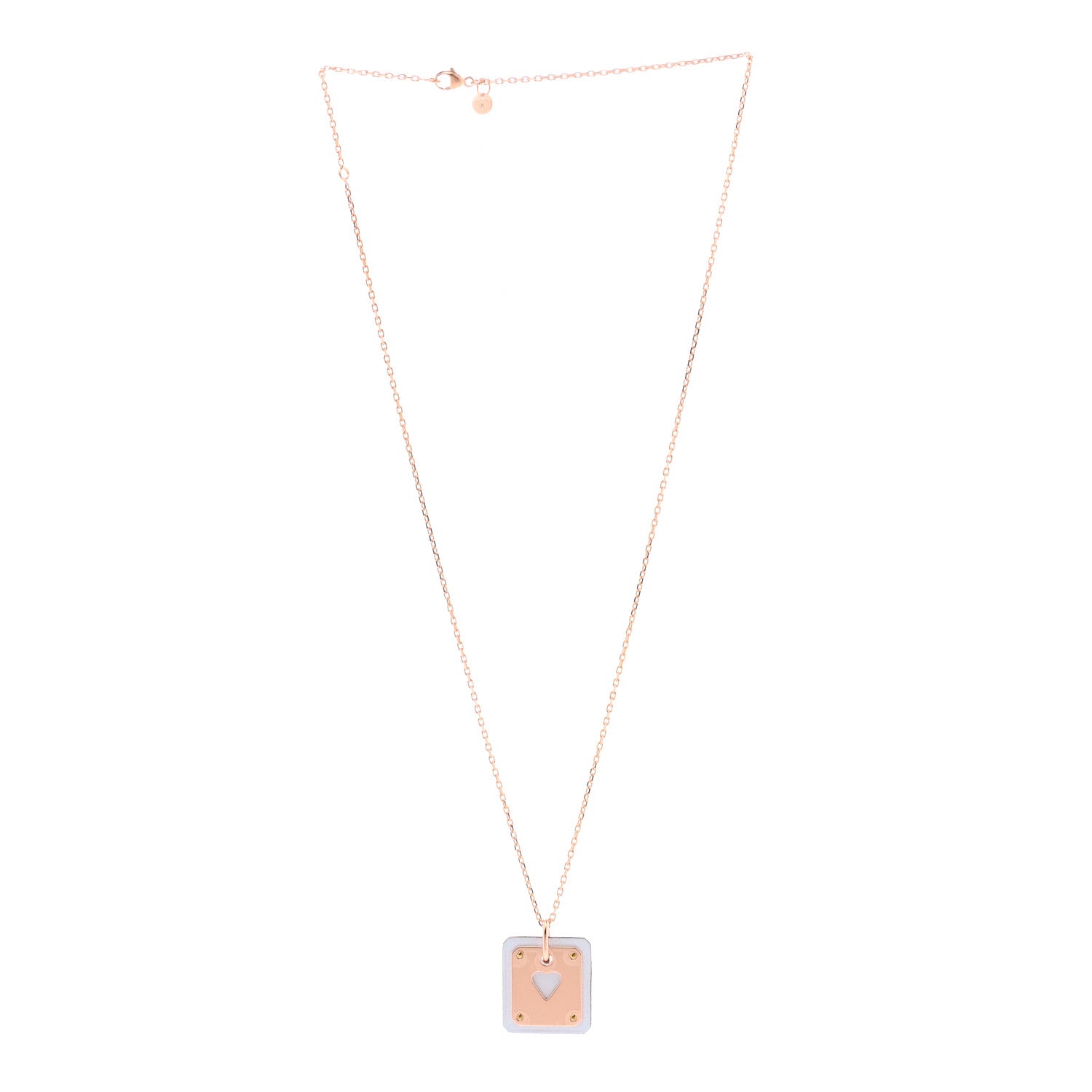 Hermes Rose Gols Plated Swift As De Coeur Necklace Bleu Brume 3 of 9