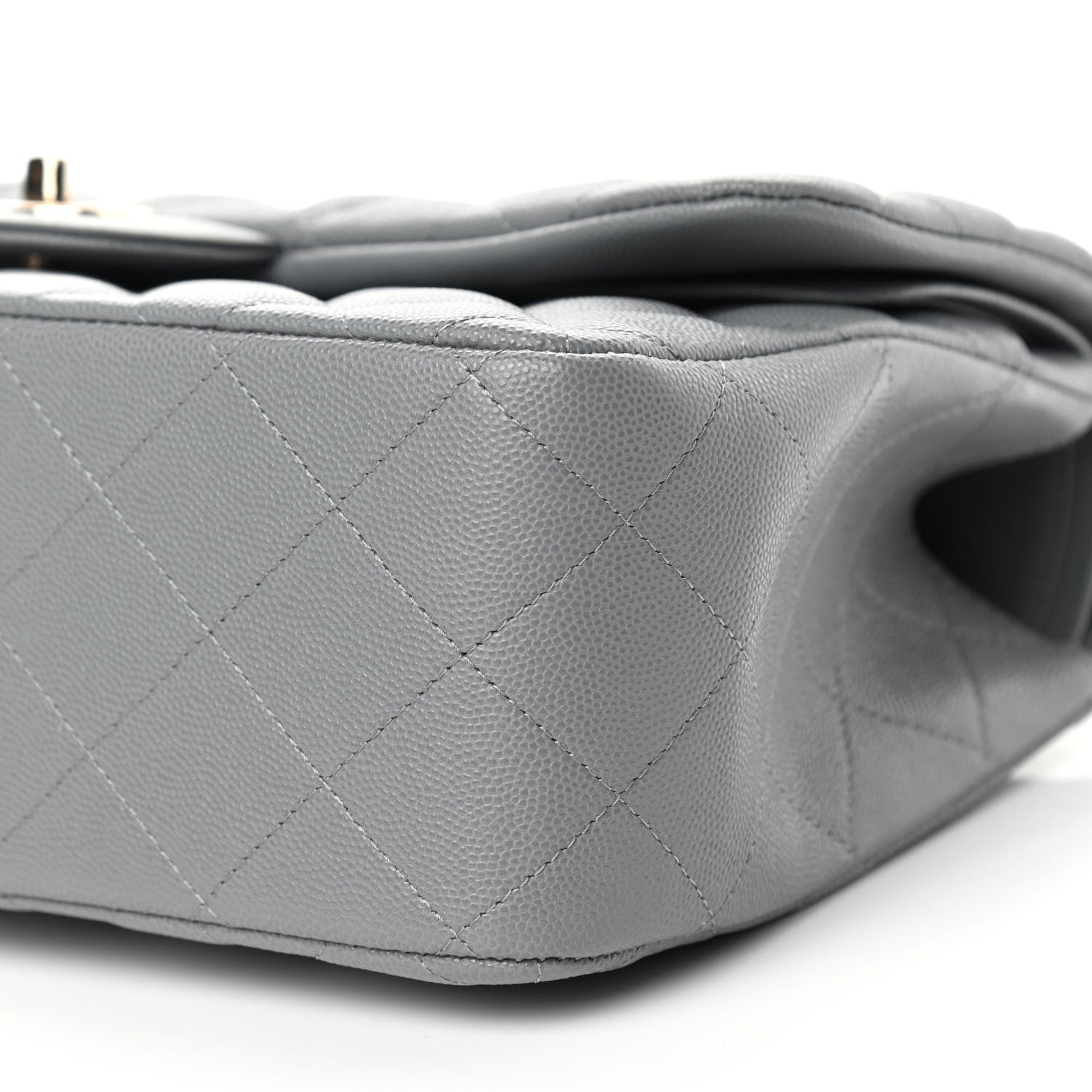 Chanel Caviar Quilted Jumbo Double Flap Grey 9 of 11