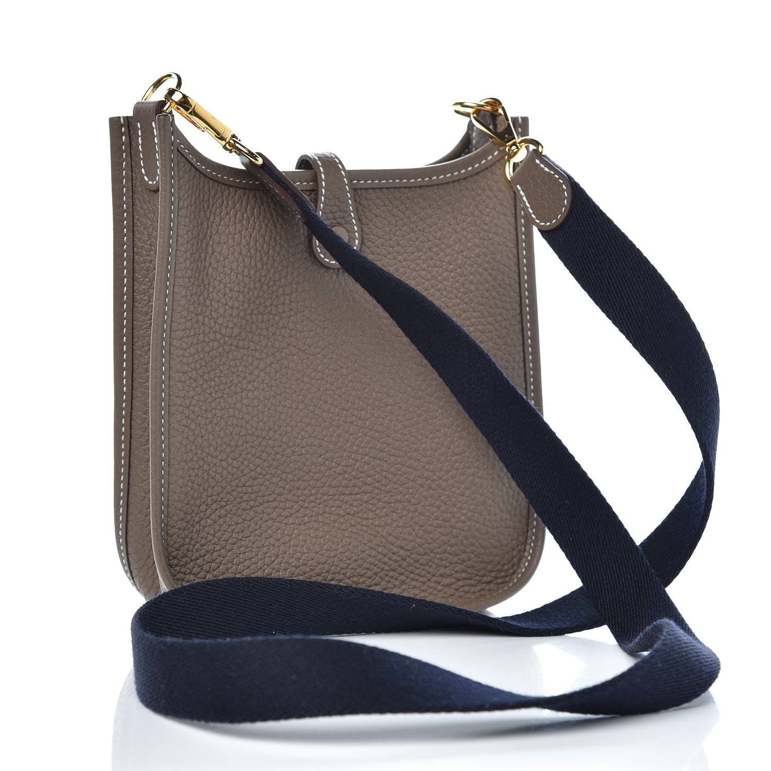 Hermes Taurillon Clemence Amazone Evelyne TPM Etoupe Bleu Indigo 3 of 8
