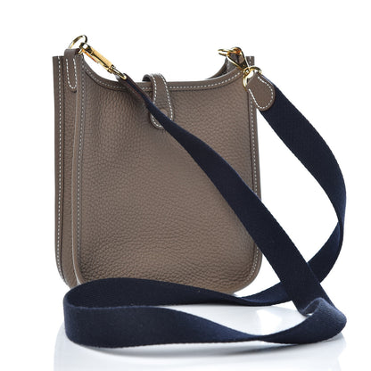 Hermes Taurillon Clemence Amazone Evelyne TPM Etoupe Bleu Indigo 3 of 8