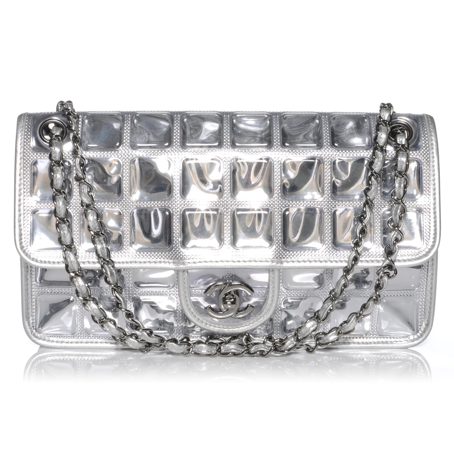 Vinyl Large Ice Cube Flap Silver
