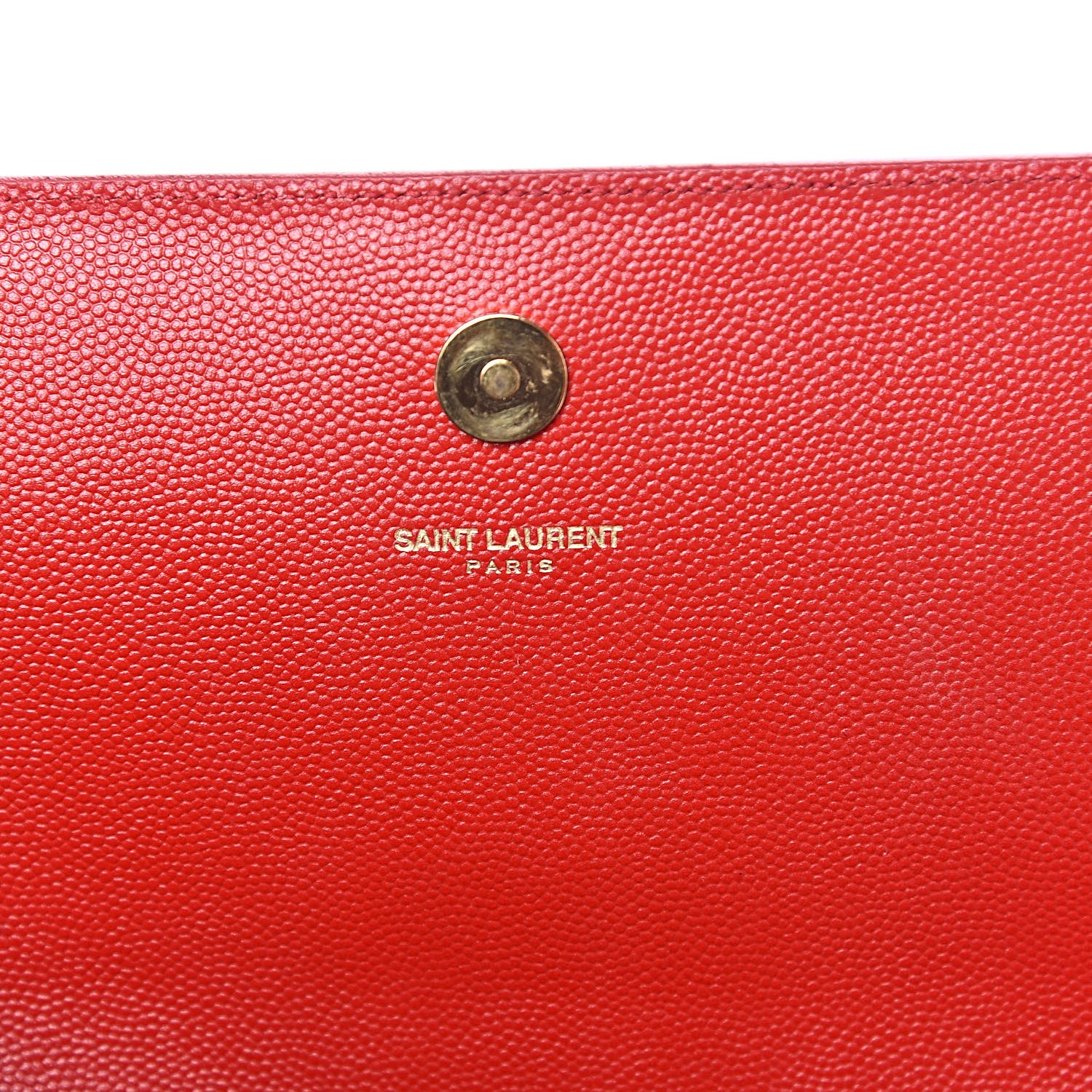 Saint Laurent Grain De Poudre Classic Monogram Cassandre Clutch New Red 7 of 10