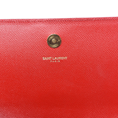Saint Laurent Grain De Poudre Classic Monogram Cassandre Clutch New Red 7 of 10