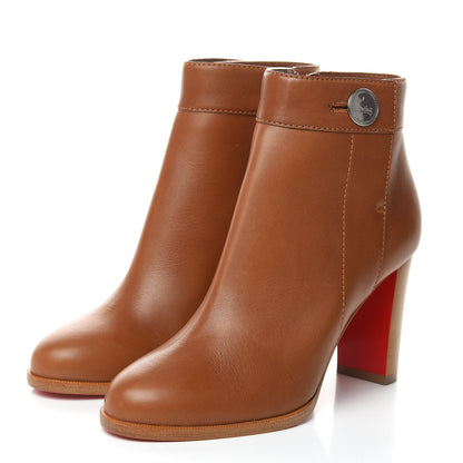 Christian Louboutin Calfskin Janis 85 Booties 37.5 Cuoio 3 of 8