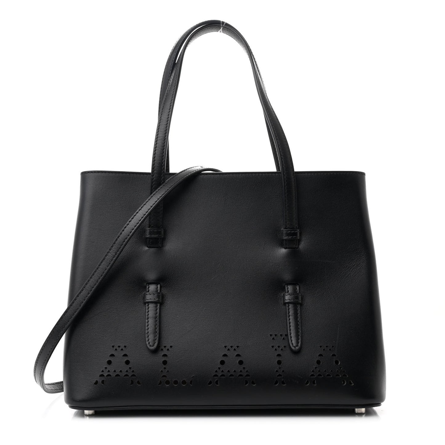 Calfskin Laser Cut Mina 25 Bag Black