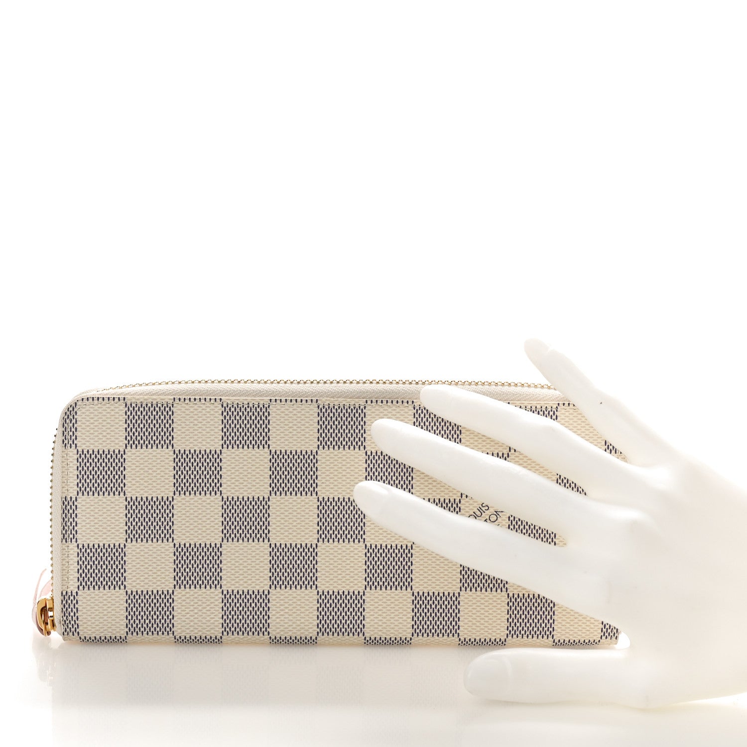 Louis Vuitton Damier Azur Clemence Wallet Rose Ballerine 2 of 8