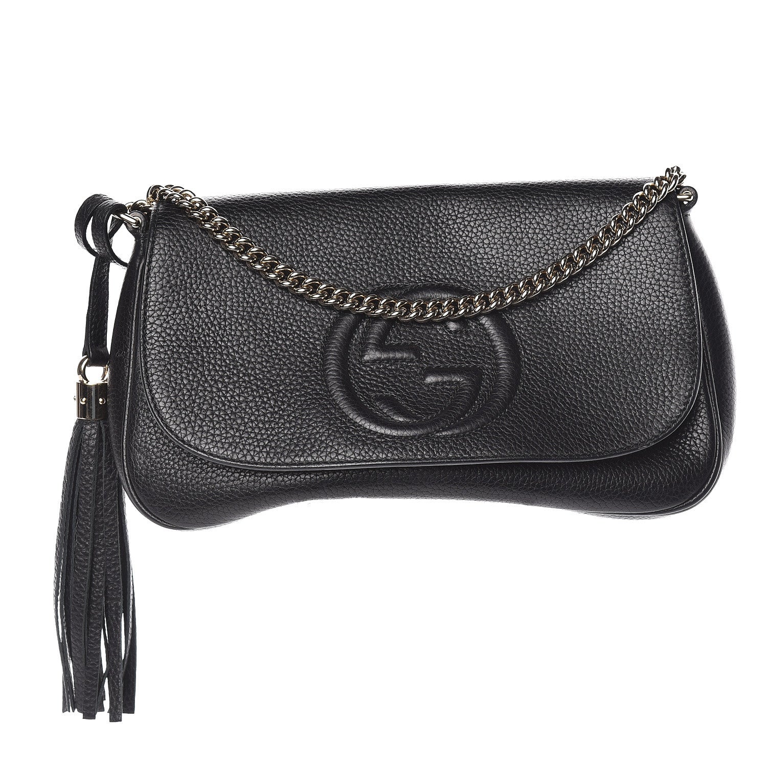 Gucci Pebbled Calfskin Medium Soho Flap Crossbody Black 1 of 8